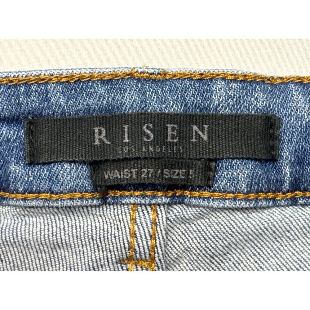 Risen Jeans Women's Distressed Straight Leg Stretch Blue Jeans - 27/5 (27x26.5)* - Picture 4 of 7